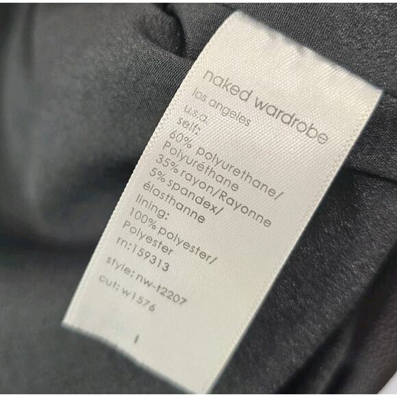 Naked Wardrobe Jacket Womens Small Black Blazer Faux Vegan Leather Moto Crop - Picture 10 of 12